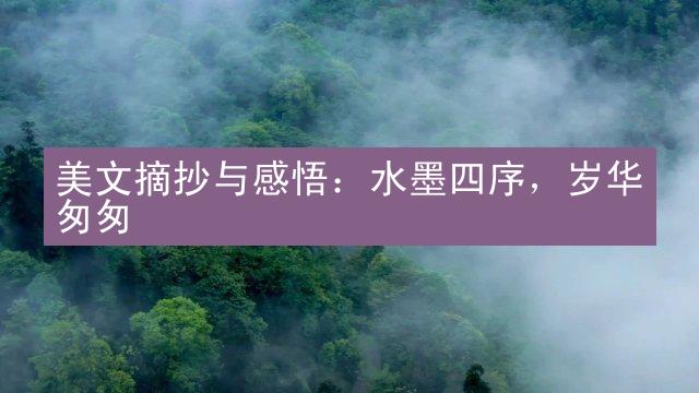 美文摘抄与感悟：水墨四序，岁华匆匆