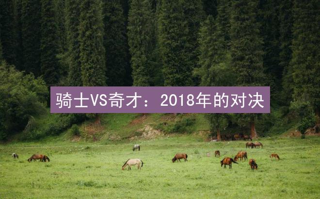 骑士VS奇才：2018年的对决